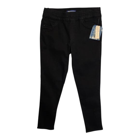 Democracy Ab Solution Jeans Womens Size 10 Black Pull On Glider Ankle Length NWT - Picture 1 of 13